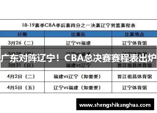 广东对阵辽宁!CBA总决赛赛程表出炉